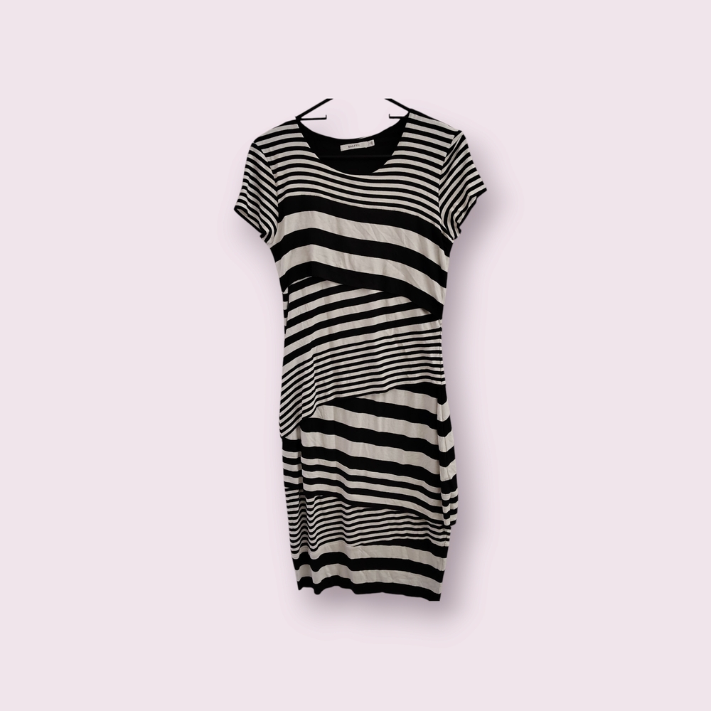 Bailey 44 Black and White Asymmetrical Sheath Dress, LAW, BIKERCORE, RETRO, FUN